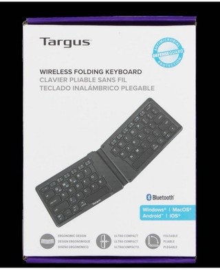 Targus Wireless Folding Keyboard Bluetooth Antimicrobial Protection AKF003US