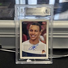 2009 Topps Stephen Curry Authentic Card/Auto RC Rookie 321 BGS Authentic. rookie card picture