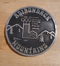 Vintage 1980 XIII Olympic Winter Games Adirondack / Lake Placid Belt Buckle-RARE