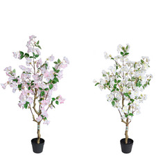 50" Artificial White Flowering Tree in Pot for Outdoor Indoor Use