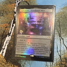 Magic: The Gathering Takenuma Abandoned Mire Legendary Land Rare Black Foil