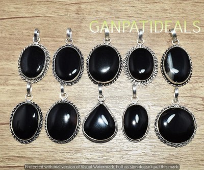 Black Onyx Gemstone Pendant 25pcs Wholesale Lots 925 Silver Plated Jewelry