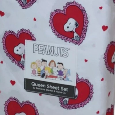 Peanuts Snoopy Queen Sheet Set By Berkshire Valentines Day Red Hearts