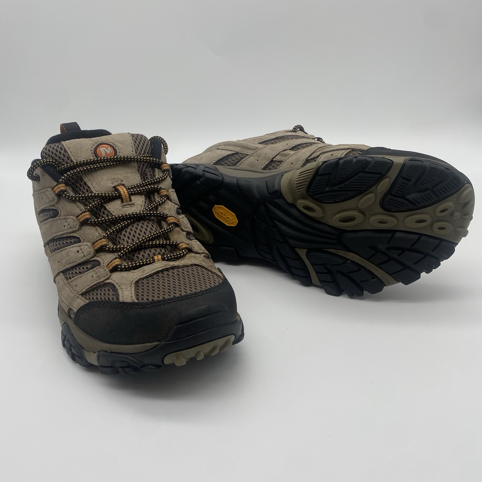 Scarpe da trekking Merrell Moab 2 da uomo taglia 10 in camoscio marrone suola Vibram J06011