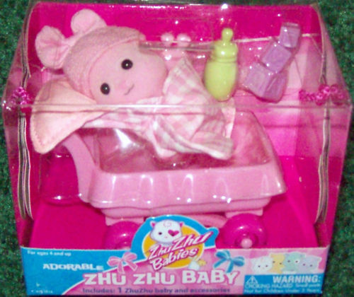 Manta adorable cochecito de bebé Zhu Zhu BABIES hámster Tots mascotas y 3 accesorios - Imagen 15 de 98