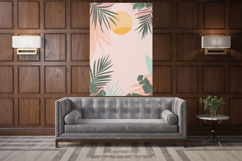 Impresión en lienzo tropical del amanecer, decoración abstracta del hogar de la naturaleza - Imagen 12 de 17