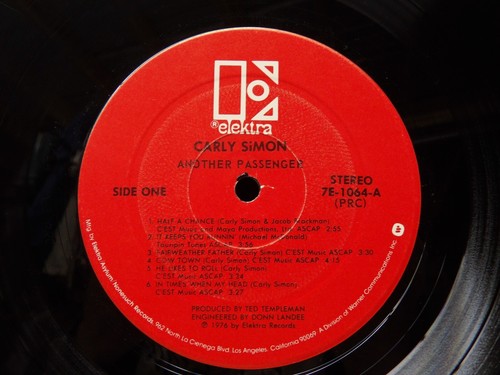 Carly Simon "Another Passenger" Elektra 7E-1064 LP - Excellent Vinyl - 第 4/5 張圖片