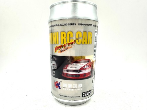 Mini RC Soda Can Race Radio Control Racing Series Toy Car 27MHz Black Red Stripe - Picture 4 of 4