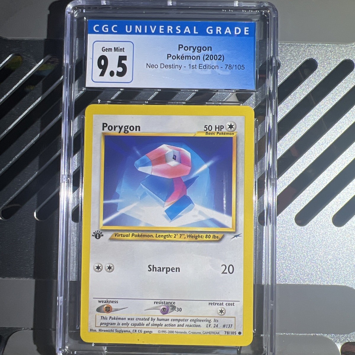 🔥1st Edition CGC 9.5🔥Pokemon PORYGON 78/105 NEO DESTINY SET NON