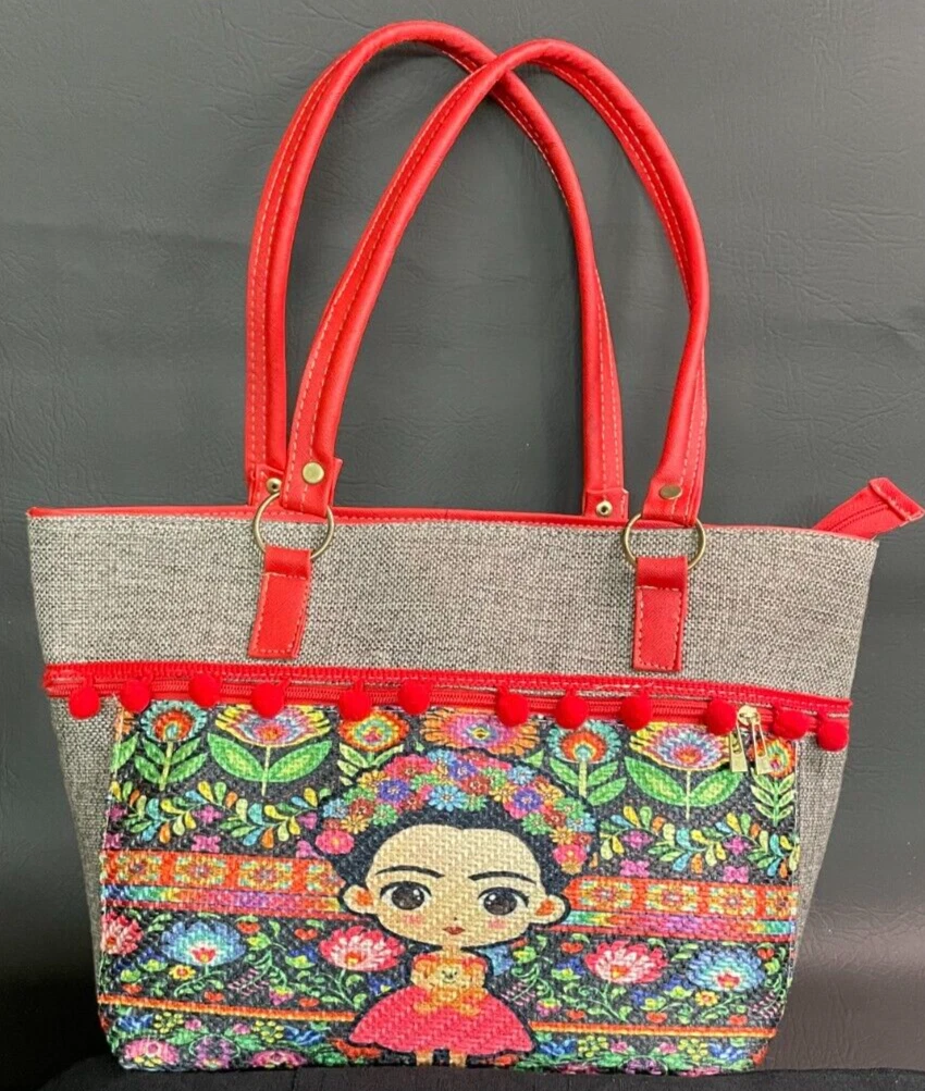 FRIDA KAHLO Purse Bag multi color Square Shoulder hand made | eBay