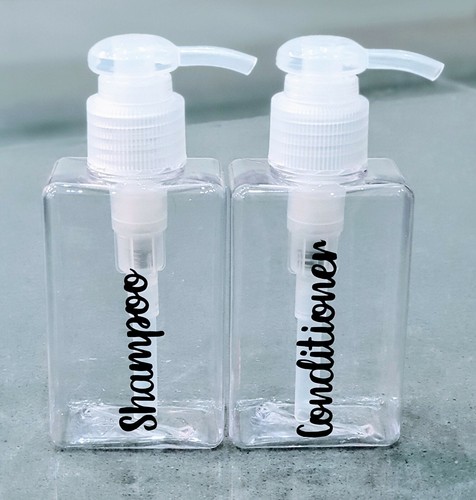 Sticker Label for Travel/Flight Bottles Empty Toiletry Pump Spray 100ml Vinyl - Picture 3 of 5
