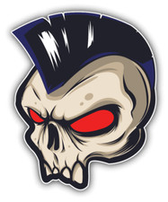 Cartoon Evil Skull Car Bumper Sticker Decal