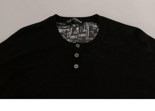 $1200 DOLCE & GABBANA Sweater Black Cashmere Music Print Pullover IT48 - Picture 3 of 7