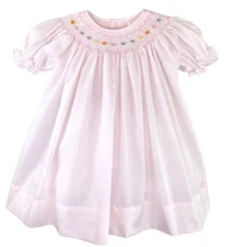 NWT Petit Ami Pink Pearl Multi Bishop 2pc Smocked 9 Months Baby Girls Dress 9M