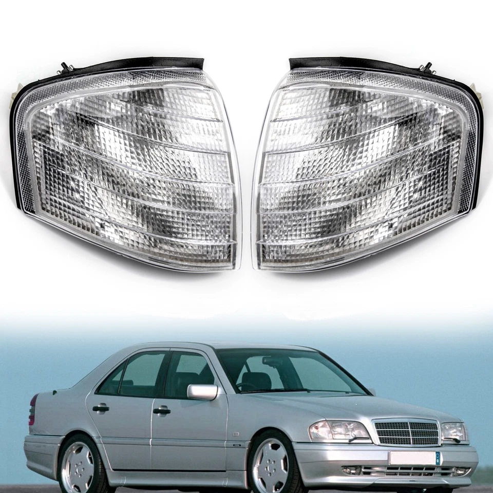 For Mercedes Benz C Class W202 1994-2000 Pair Corner Lights Turn Signal Lamps - Image 2 of 4
