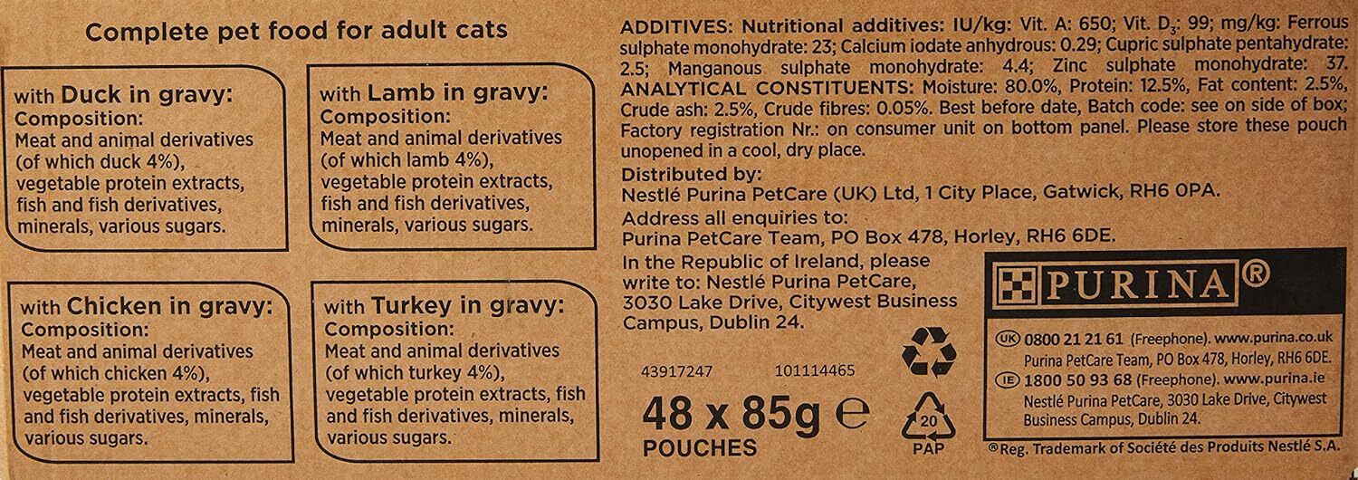 Gourmet Wet Cat Food Pouches in Gravy Gourmet Perle Chef's Collection