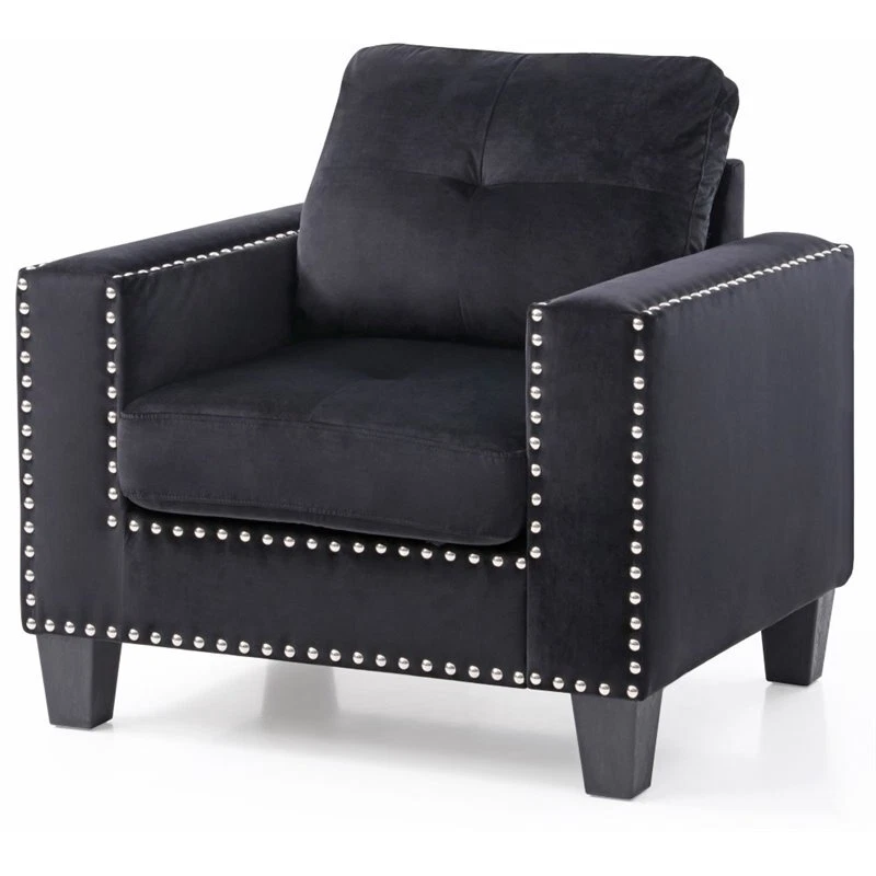 Black velour chair sale