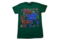 Mustache Brigade Mens Elephant, Tiger, Monkey Koala Animal Art Green Shirt New M