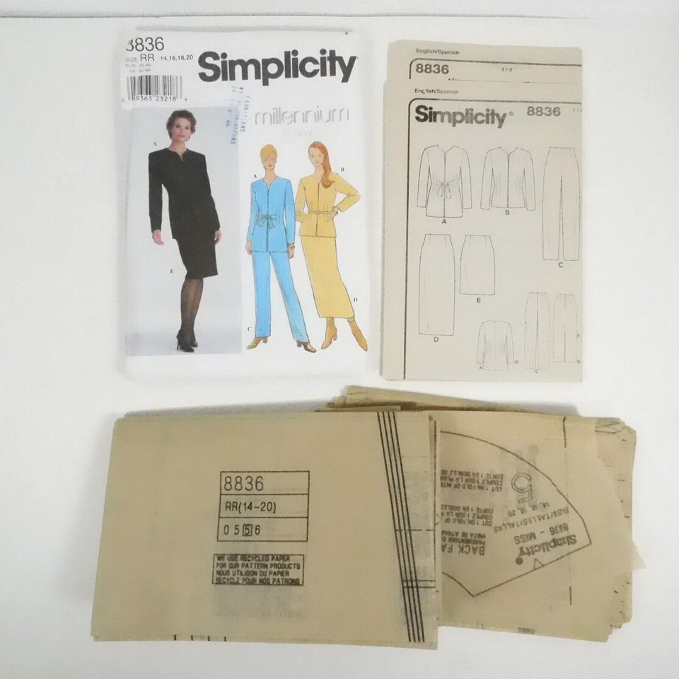 Simplicity 8836 Misses Petitable Jacket Pants Skirt Pattern Sz 14-20 Uncut READ - Image 2 of 4