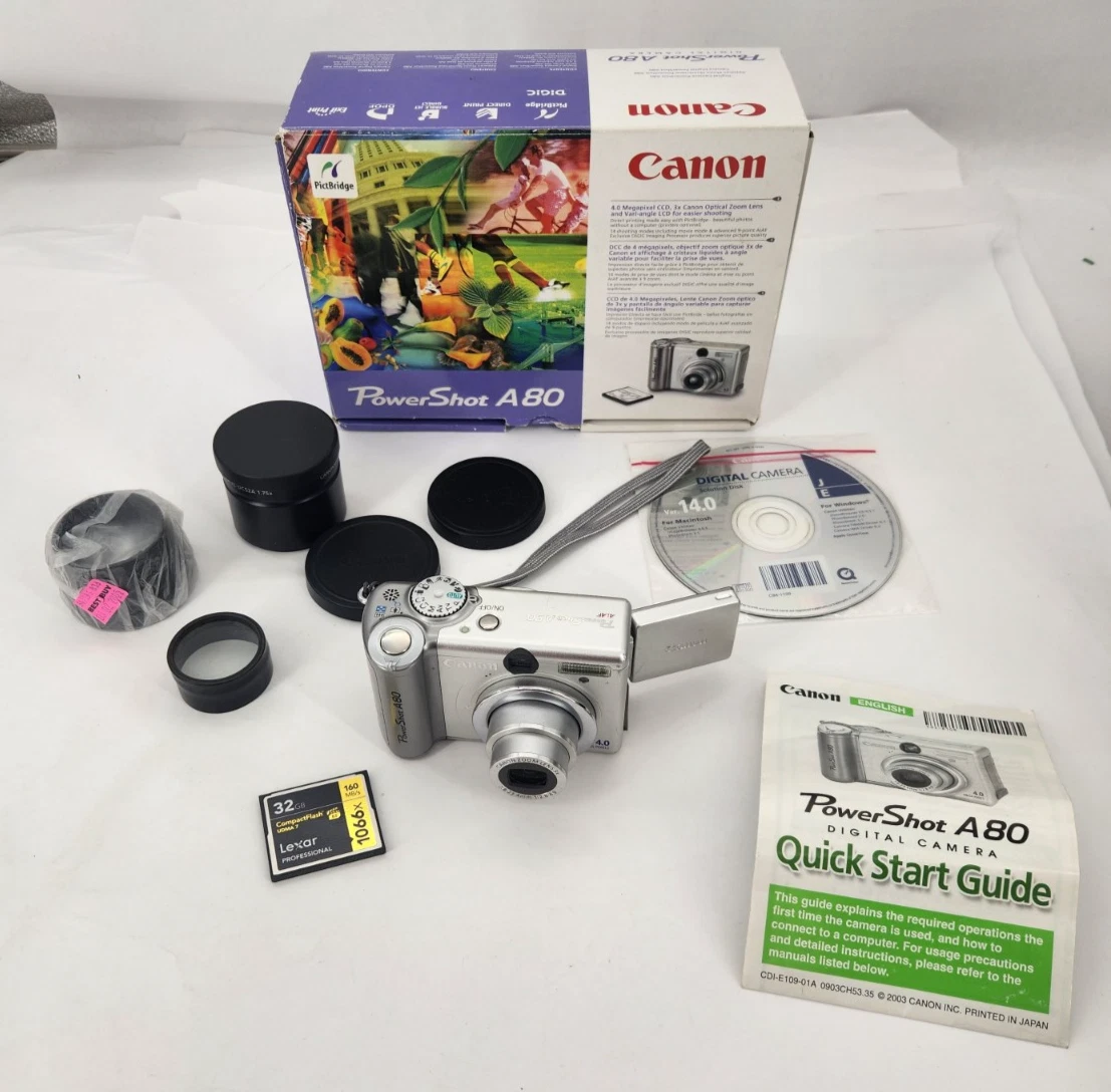 Canon PowerShot A80 1-4.9x Digital Zoom Digital Cameras for sale