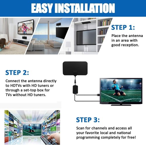 HDTV Antenna Digital 4K 1080 VHF UHF Free Channels Free Shipping - Afbeelding 6 van 9
