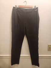 ST JOHN Sport Pants Womens Sz 10 Trouser Brown Straight Leg Office Career 3