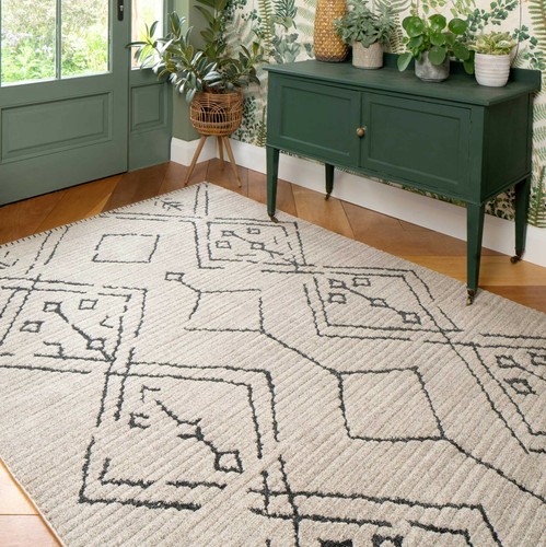 Cremefarbene Berberteppiche marokkanische minimalistische große Wohnzimmer Scandi weiche Teppichmatten - Bild 30 von 55