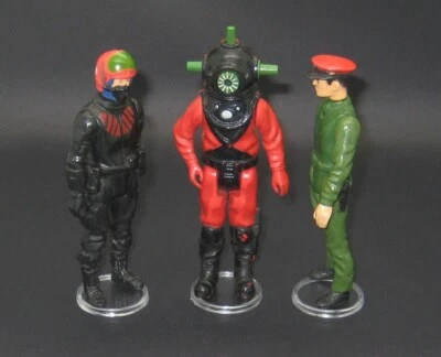 5 x Vintage ACTION FORCE clear small Action Figure Display Stands Palitoy