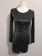 GUESS Womens Black Long Sleeve Short Bodycon Sequins Cocktail Dress Size: XS