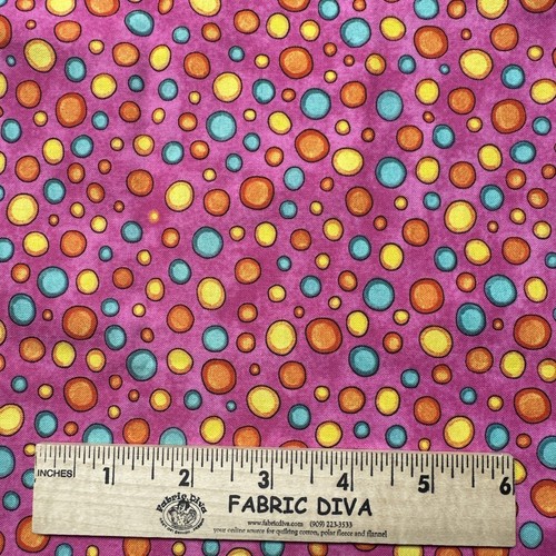 Bright Pink with Bubbles Circles 100% Cotton Fabric By The Yard - Bild 3 von 5