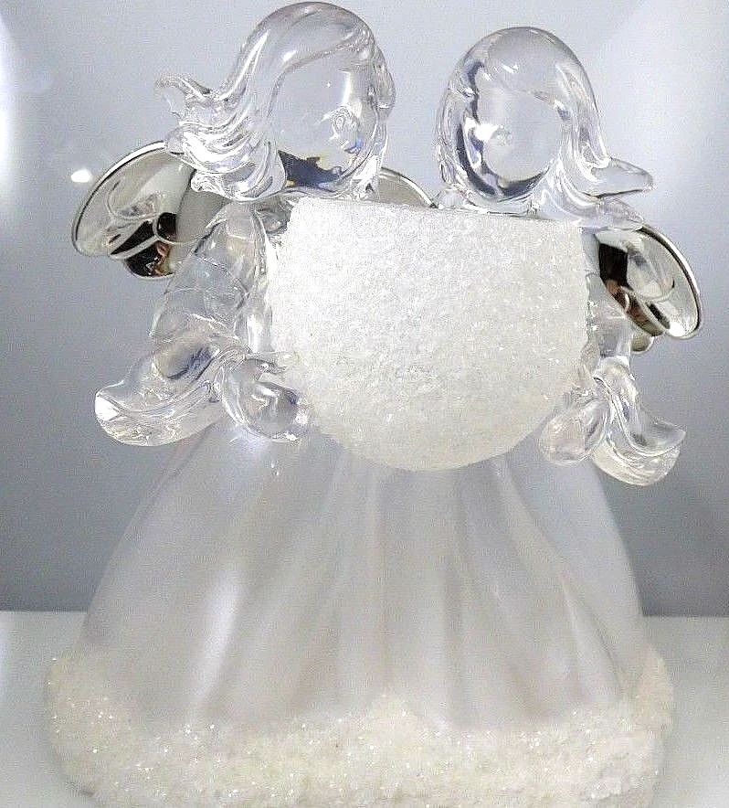 Angel Candle Holder Plastic Glass Votive Silver Wings Christmas Decor Vintage - Image 2 of 4