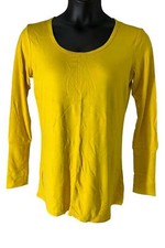 Attitudes by Renee Front Seamed Tunic with Long-Sleeves Mustard