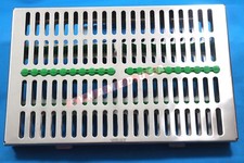  GERMAN DENTAL AUTOCLAVE STERILIZATION CASSETTE BOX TRAY FOR 20 INSTRUMENT-GREEN