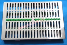  GERMAN DENTAL AUTOCLAVE STERILIZATION CASSETTE BOX TRAY FOR 20 INSTRUMENT-GREEN