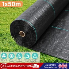 1M x 50M Long Thin Weed Control Fabric Landscape Membrane Ground Cover