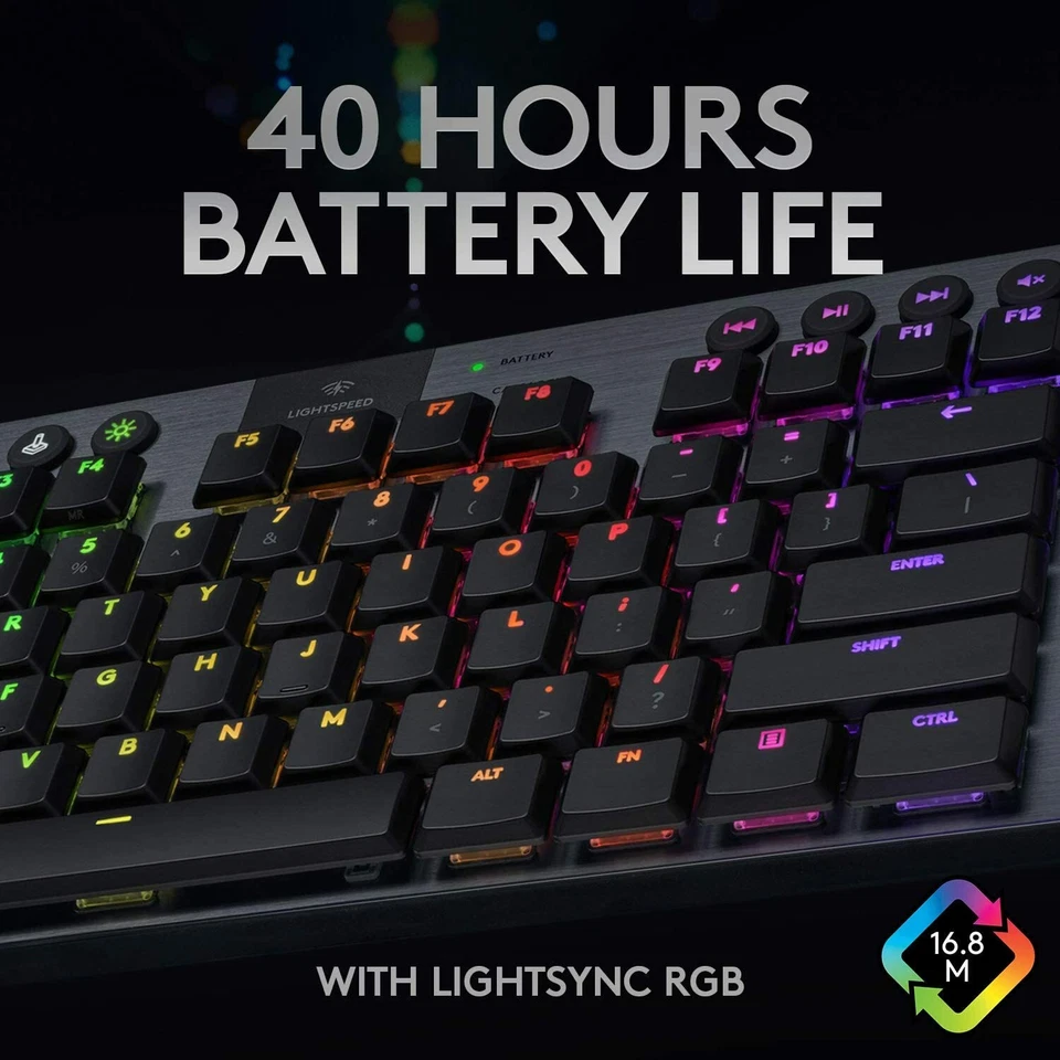 Logitech G915 TKL LIGHTSPEED Wireless RGB Gaming Keyboard GL Tactile, 920-009495 - Image 4 of 4