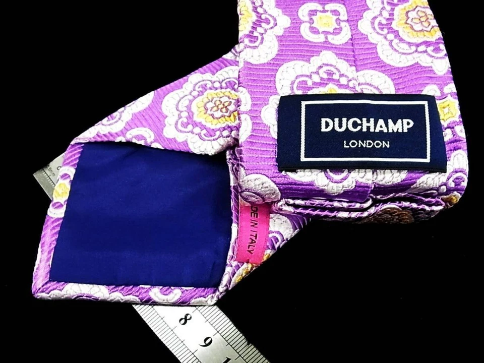 DUCHAMP USED Silk 100 % Mens Ties Tie Necktie Classic Dress Luxury Multicolor 17 - Image 3 of 3