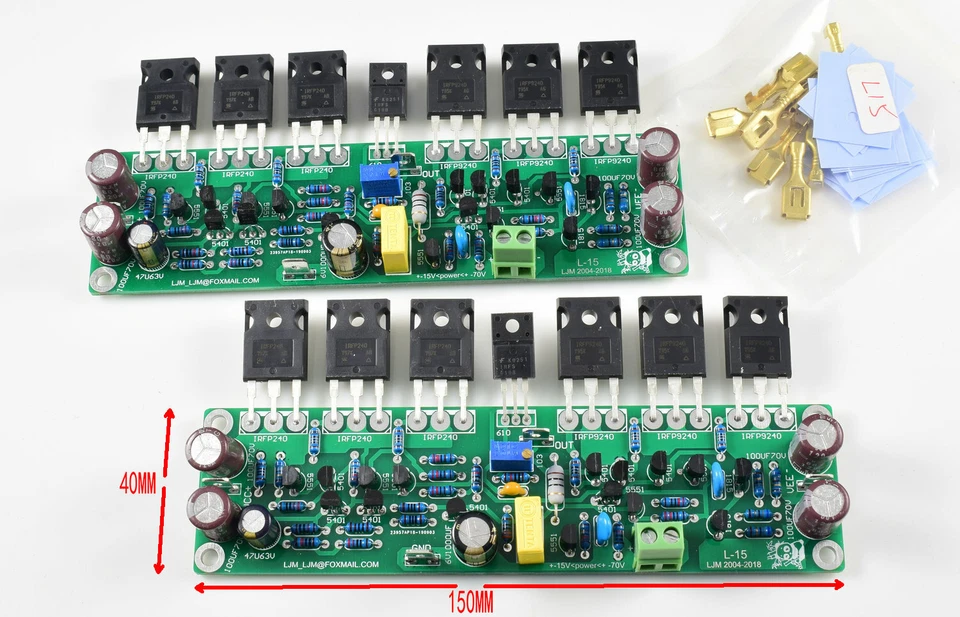 2pcs Dual Channel  L15 FET(Field Effect Tube)  Finished Board Power Amplifier - Image 3 of 4