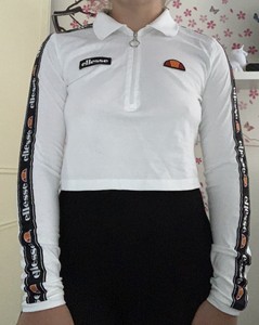 ellesse long sleeve crop polo top