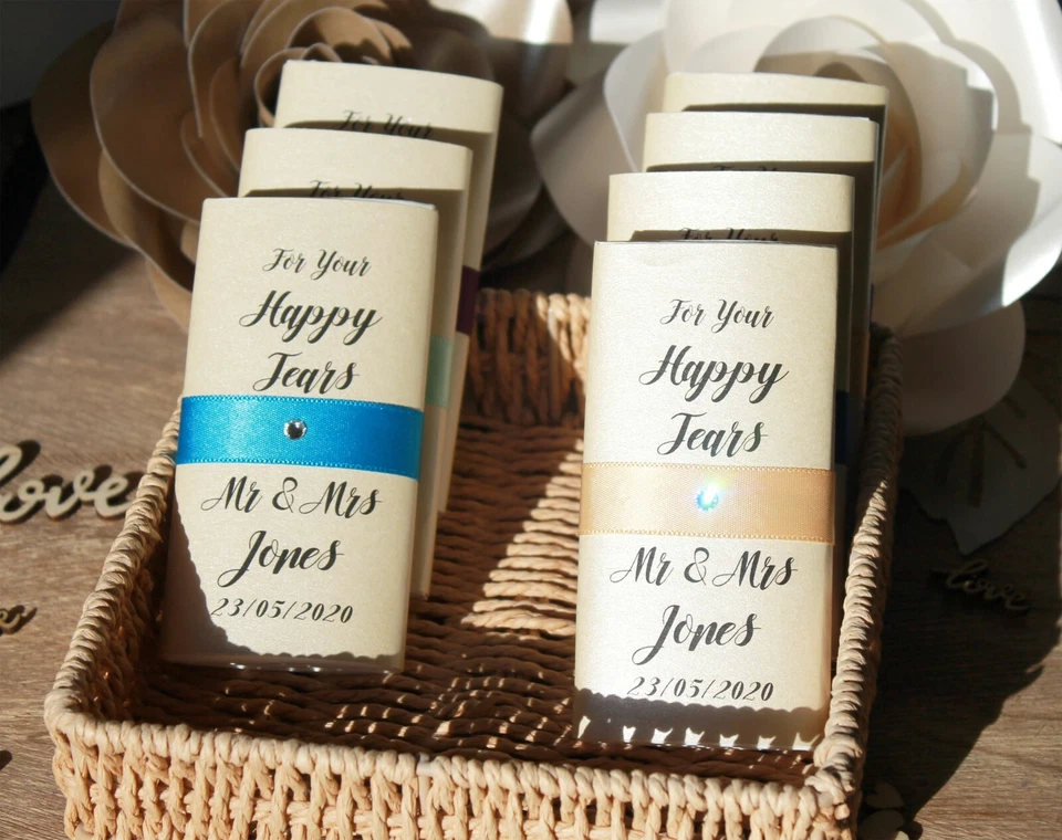 Happy Tears Wedding Tissues! Personalised Wedding Tissues! Wedding Favours! - Image 3 of 4