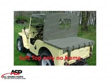 Canvas Soft Top L Shape For Willys Jeep MB/CJ2A/CJ3A/CJ5- OD Green/Brown/Black