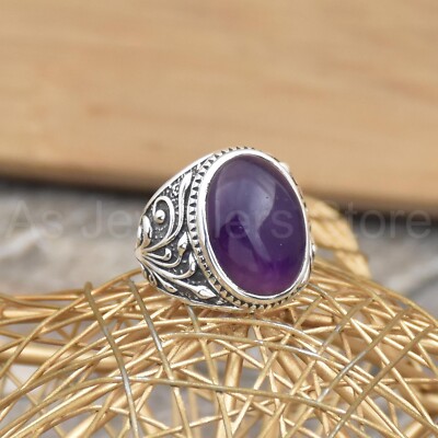 Natural amethyst Gemstone Ring, 925 Sterling Silver Ring, Bohemian Ring for Gift