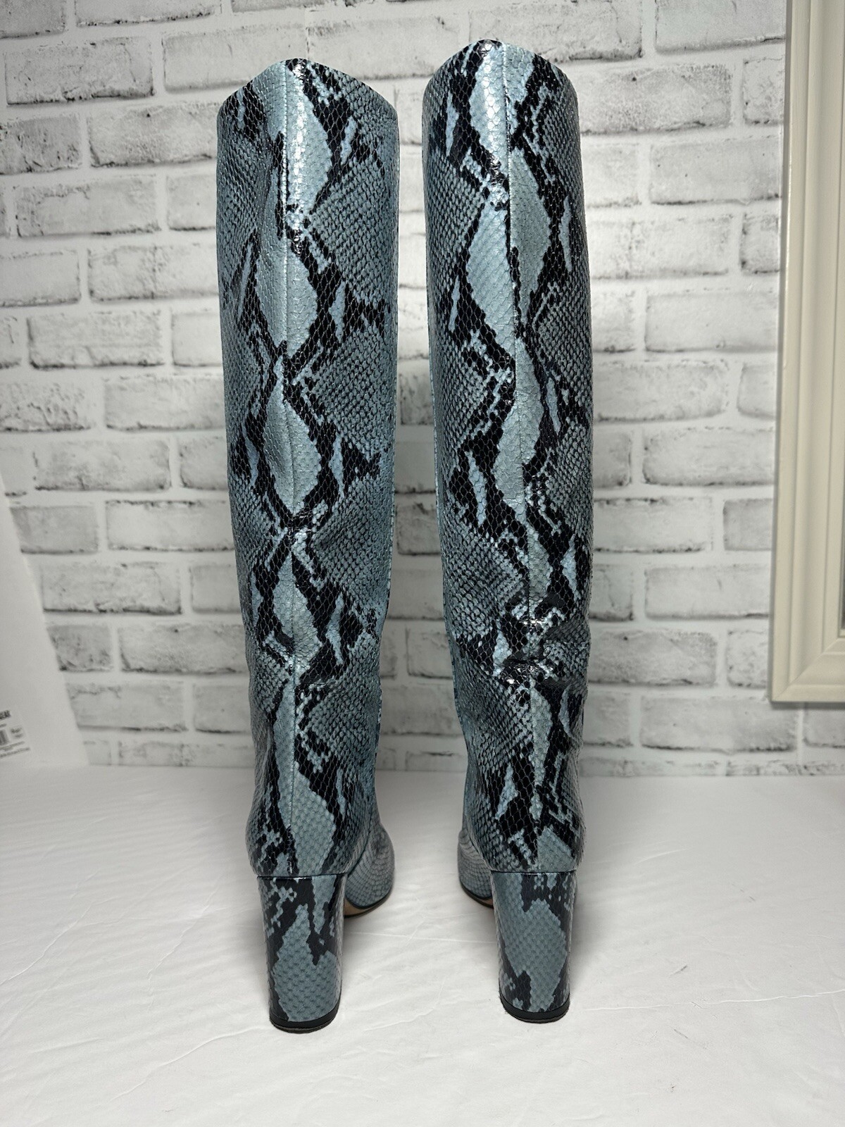 Paris Texas Knee High Boots Womens Sz 37 Blue Lea… - image 6