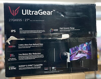 LG 27'' Ultragear FHD IPS 144Hz HDR10 G-Sync Compatible Gaming Monitor 27GK65S-B