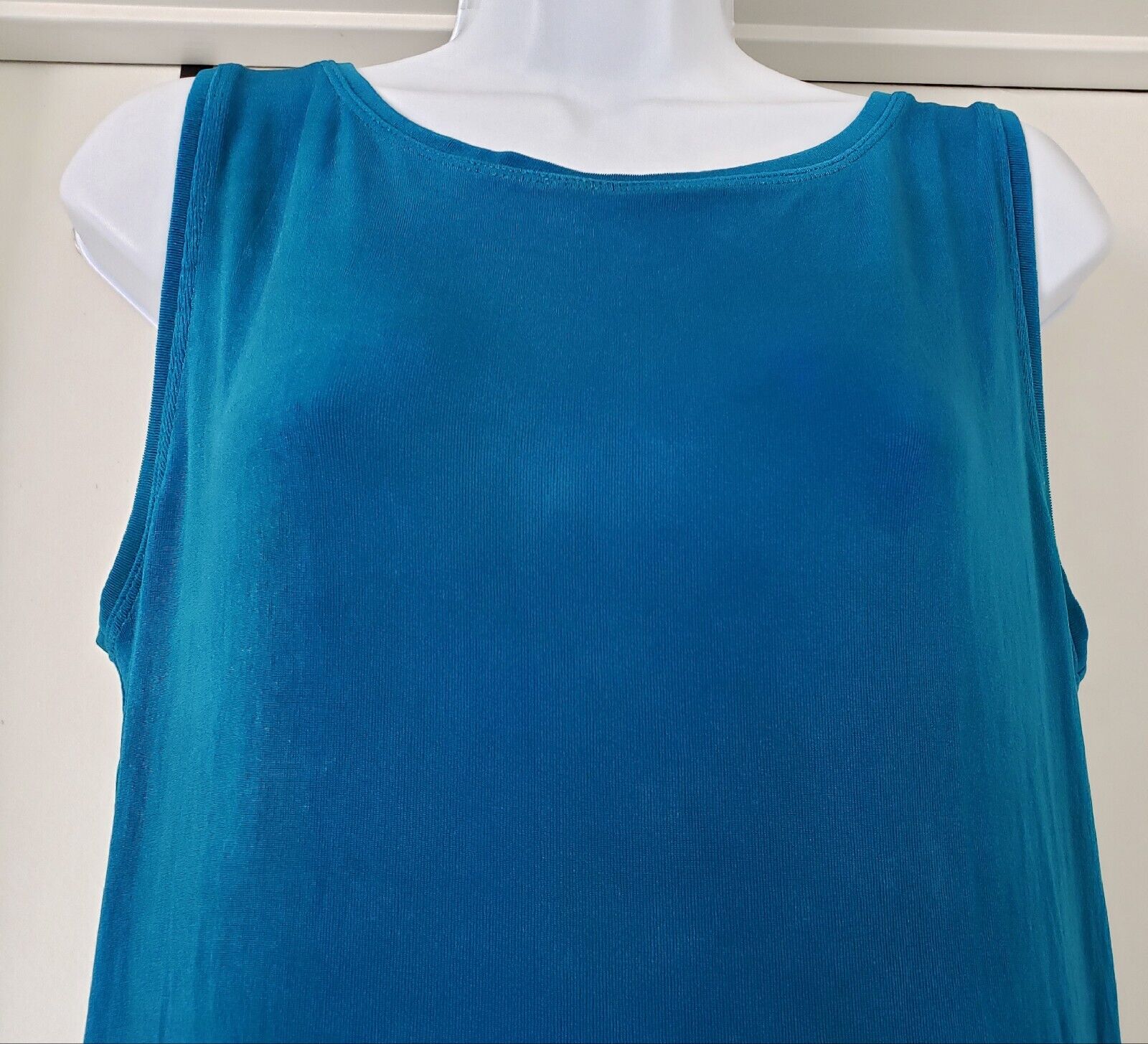 Chico's Travelers Top Tank Size 2 L Bright Blue Stretch Slinky ...