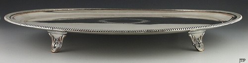 Antique English Old Sheffield Fused Silver Plate Oval Gadrooned Salver Tray - Picture 2 of 7