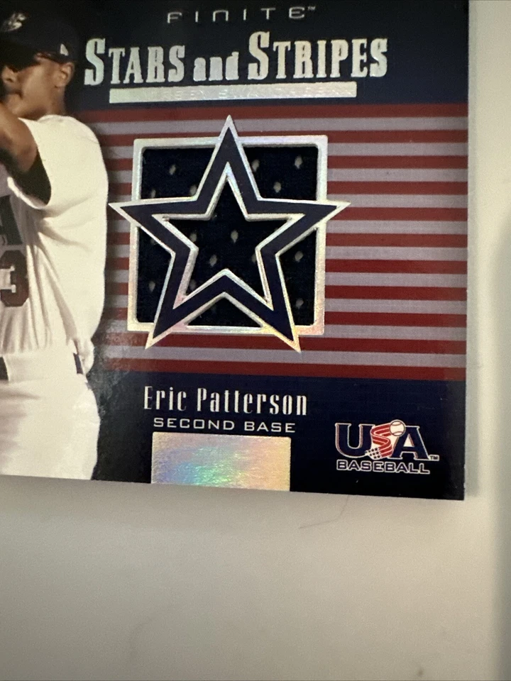 2003 Upper Deck Finite USA Baseball Eric Patterson Stars and Stripes Team Jersey - Image 2 of 4