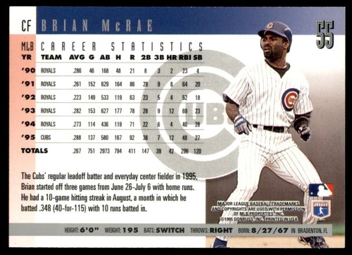 1996 Donruss #55 Brian McRae - Picture 2 of 2