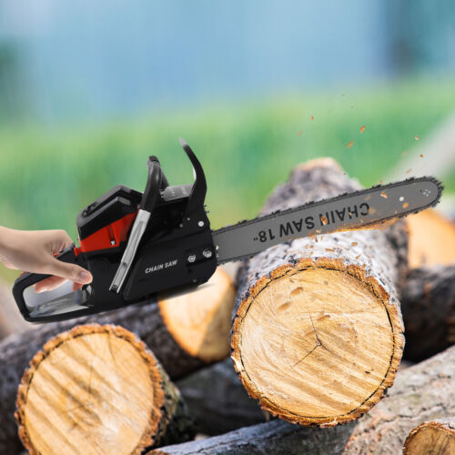 4.4HP 2-Stroke 58CC Gas Powered Chainsaw Gasoline Powered Chain Saw 2-Cycle NEW - Picture 1 of 16