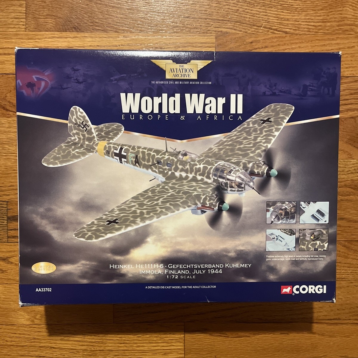 CORGI WWII HEINKEL HE111 H6 FINLAND 1944 1:72 SCALE HIGH CORGI WWII HEINKEL HE111 H6 FINLAND 1944 1:72 SCALE HIGH